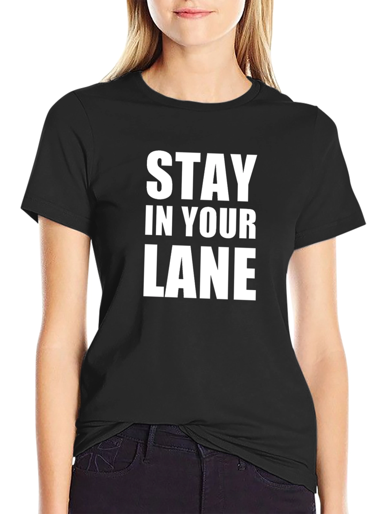 Stay In Your Lane Graphic Tee - Black T-Shirt