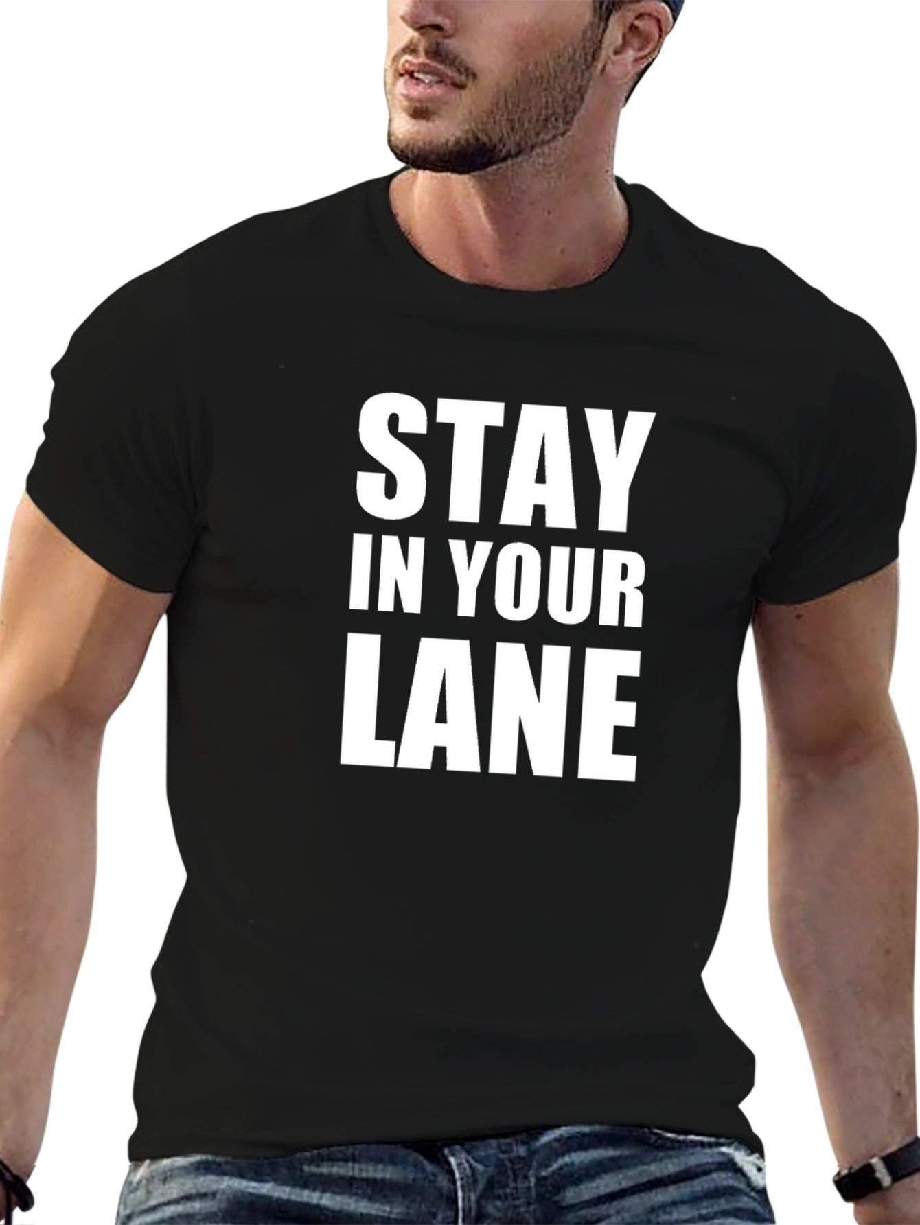 Stay In Your Lane Graphic Tee - Black T-Shirt