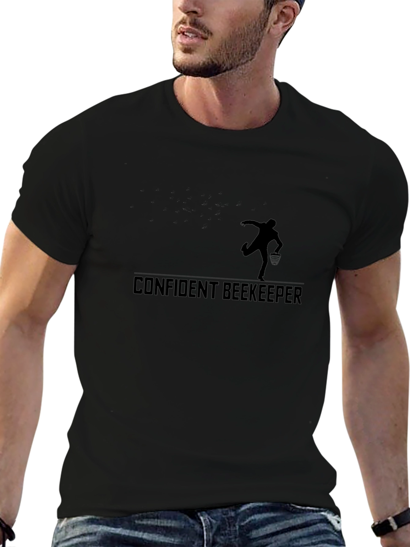 Confident Beekeeper Black T-Shirt