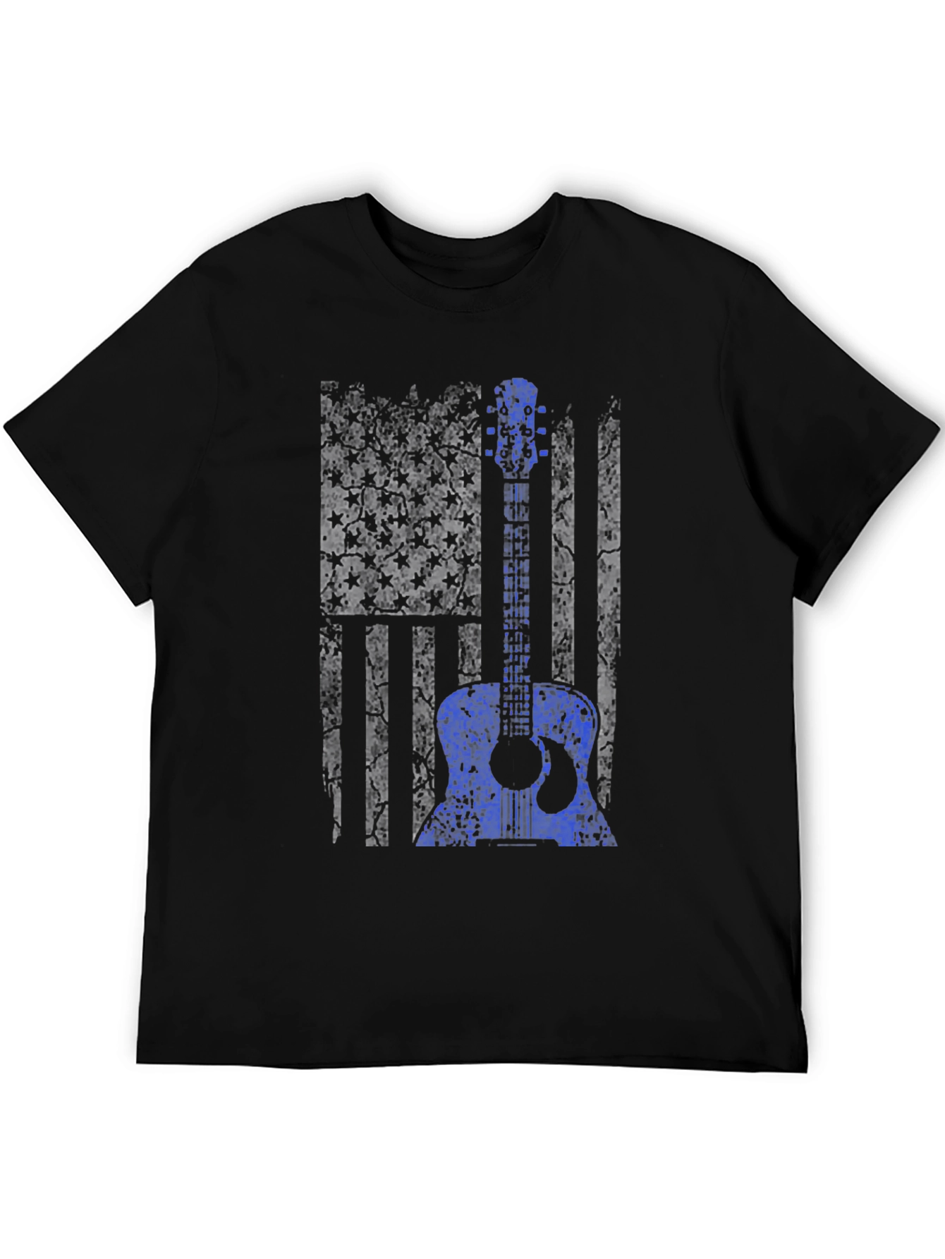 Distressed American Flag Guitar T-Shirt
