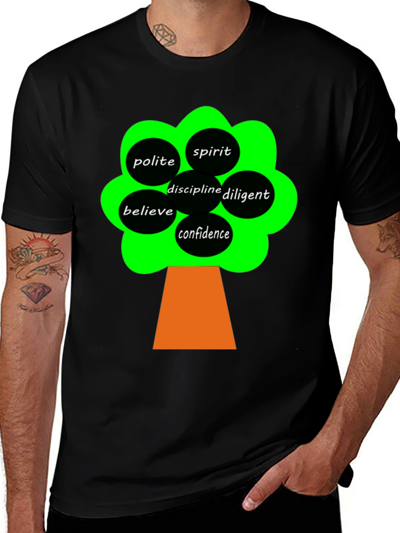 Motivational Tree Black T-Shirt