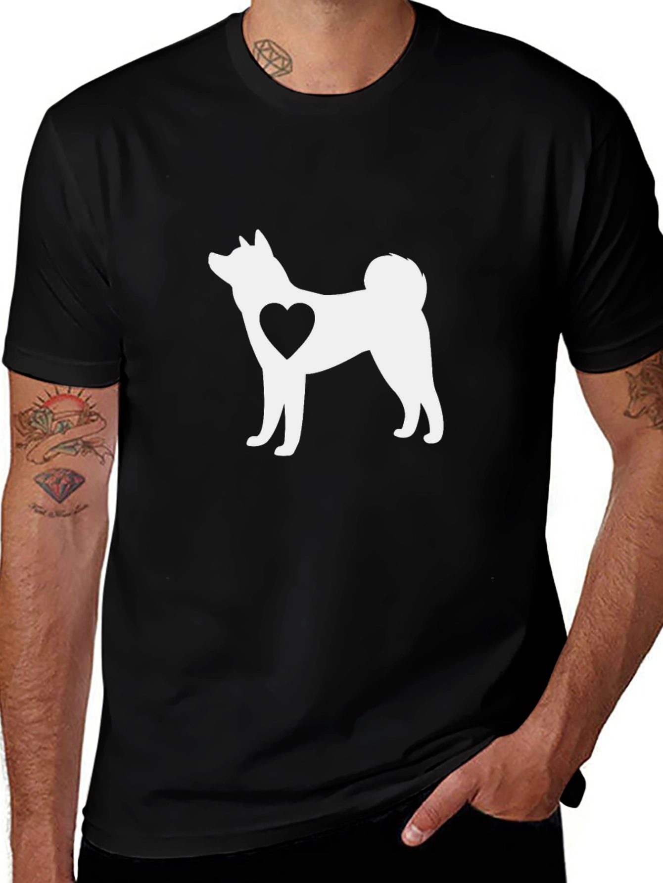 Akita Dog Heart T-Shirt - Cute Pet Lover Tee