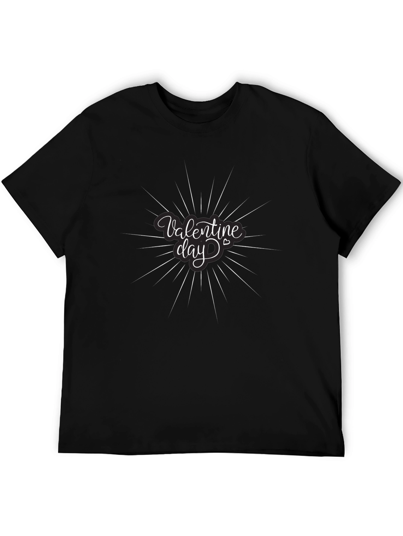 Valentine Day Graphic Print Black T-Shirt