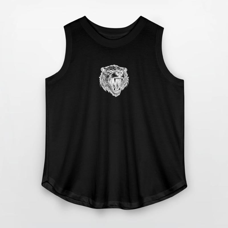 Tattoo Style Bear Head With Sharp Teeth