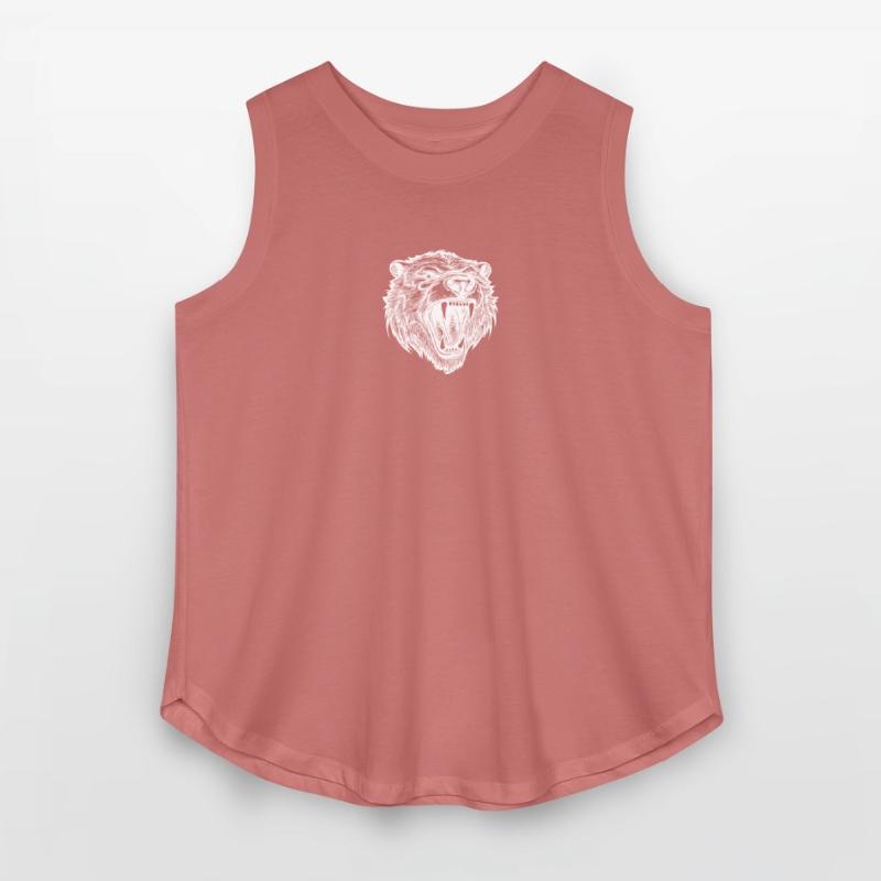 Tattoo Style Bear Head With Sharp Teeth