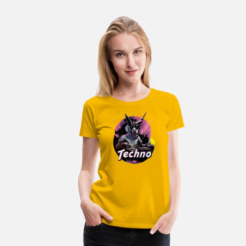 Techno DJ Rave Dancefloor Alien Unicorn