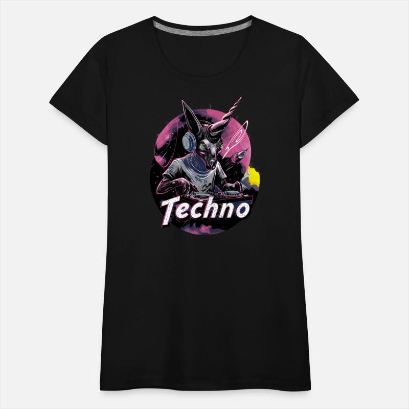 Techno DJ Rave Dancefloor Alien Unicorn