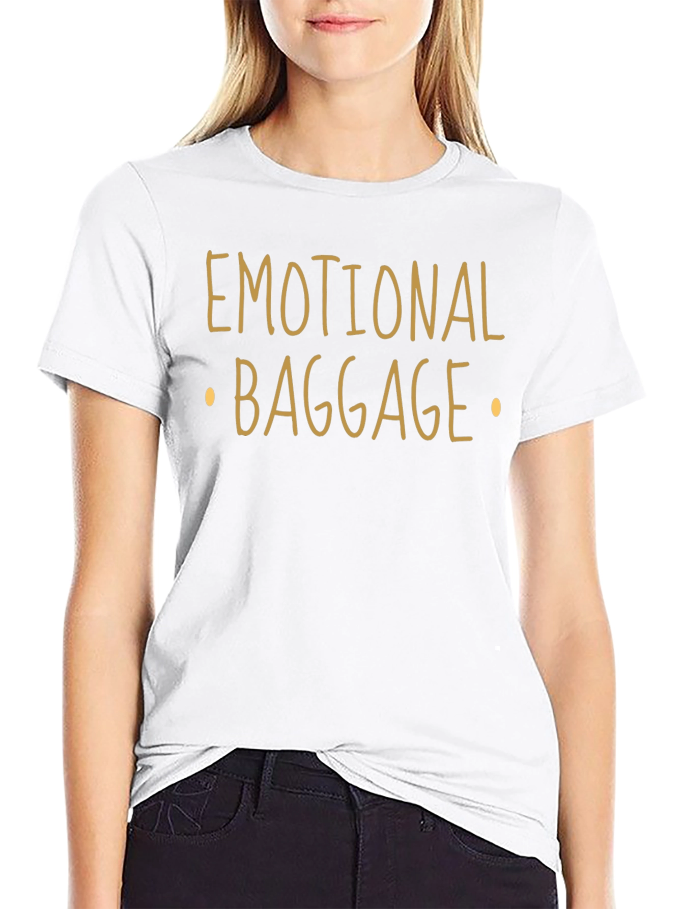 Emotional Baggage Graphic Tee - Black Cotton Shirt