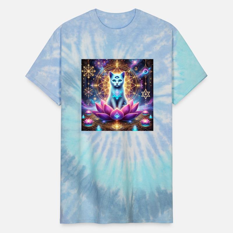 Third Eye Cosmic Cat with Lotus and Galaxy Light