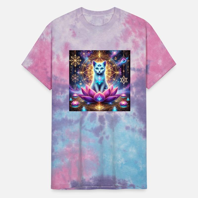 Third Eye Cosmic Cat with Lotus and Galaxy Light