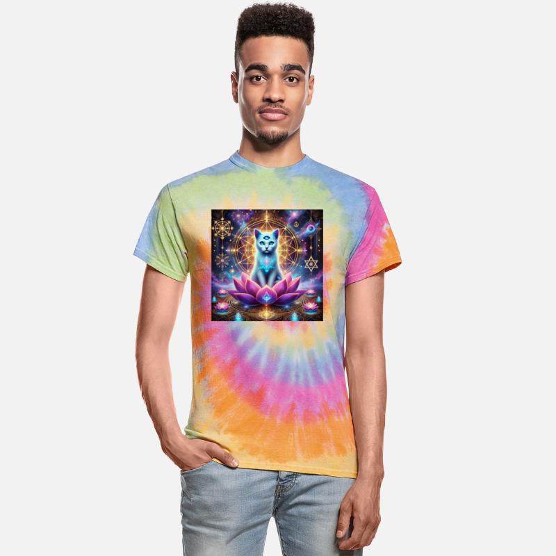 Third Eye Cosmic Cat with Lotus and Galaxy Light