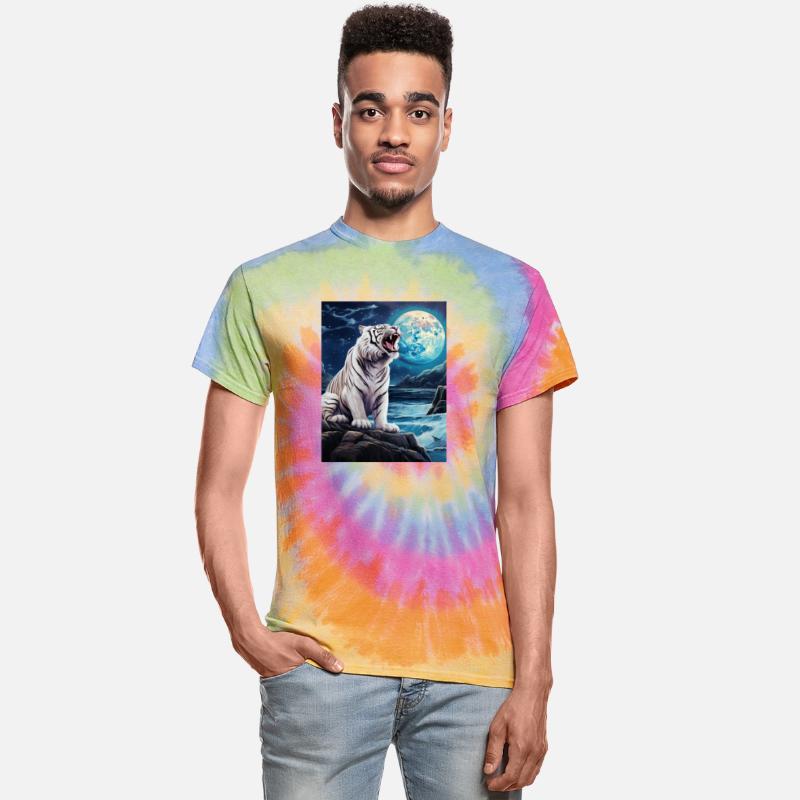 Tiger Roaring at Moon