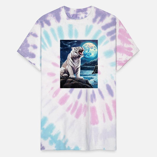 Tiger Roaring at Moon