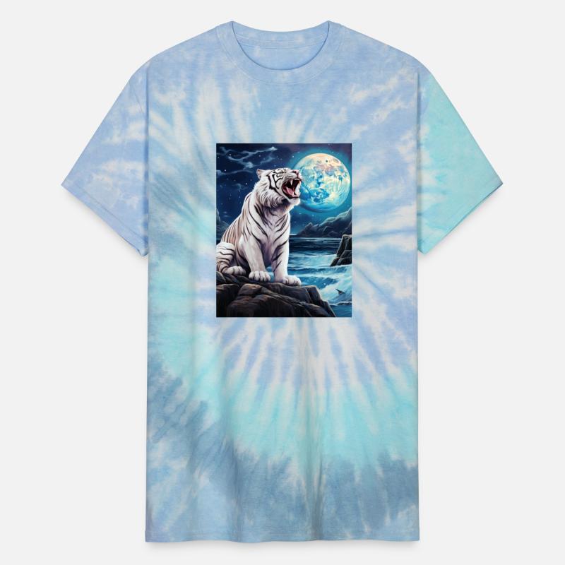 Tiger Roaring at Moon