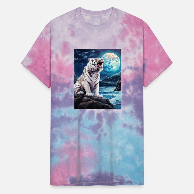 Tiger Roaring at Moon