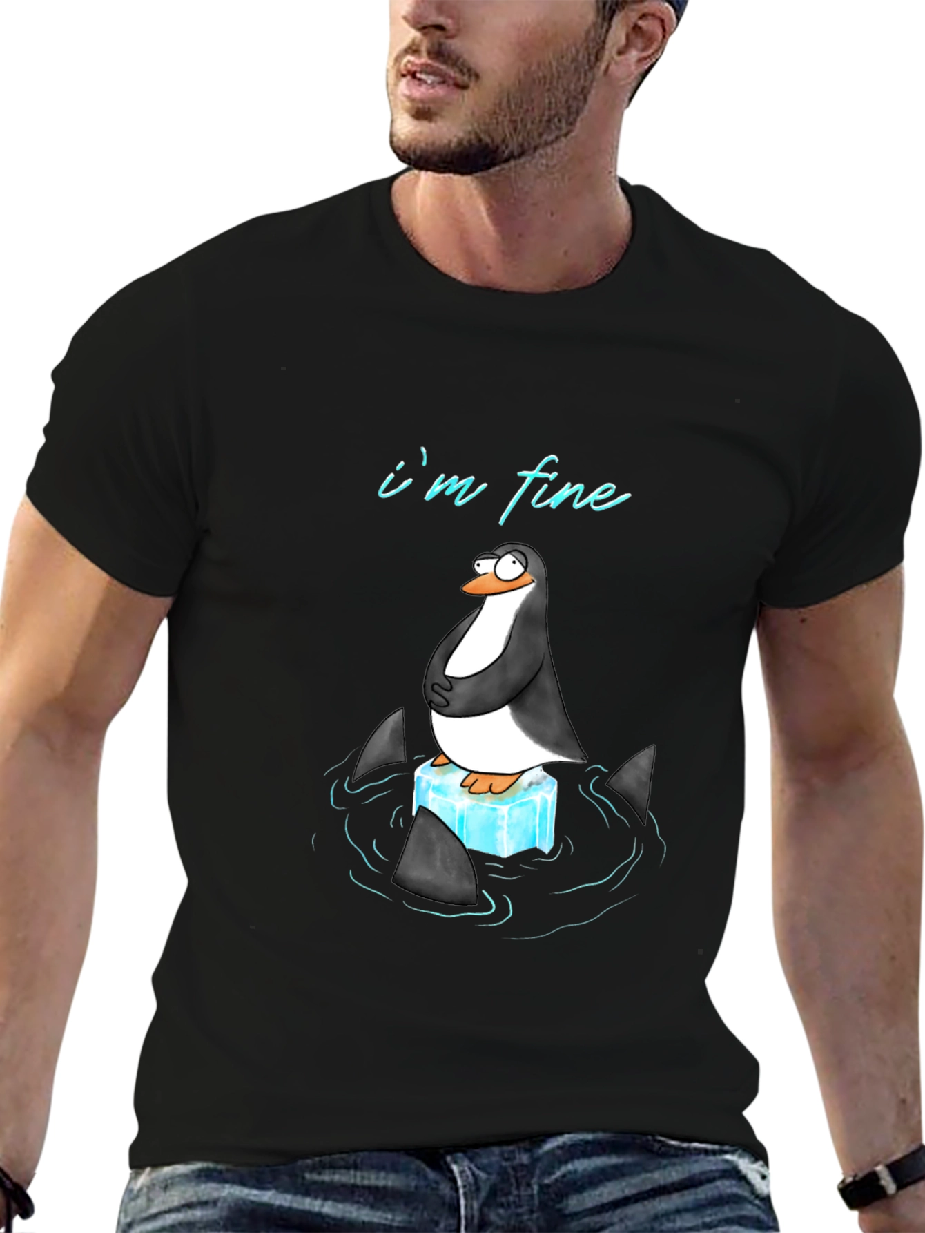 Penguin Im Fine Graphic Tee - Black