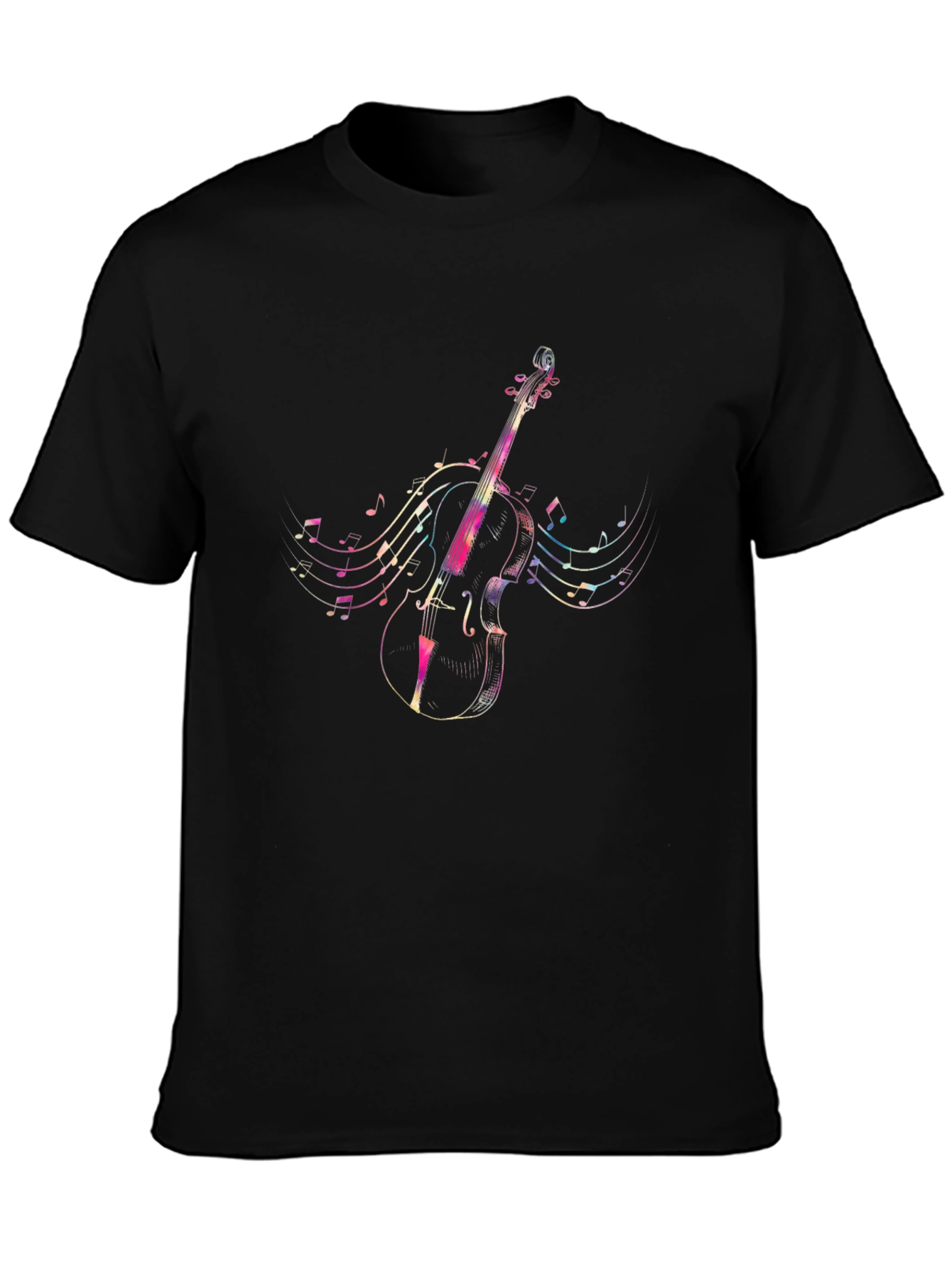 Musical Cello Graphic Tee - Mens Black T-Shirt