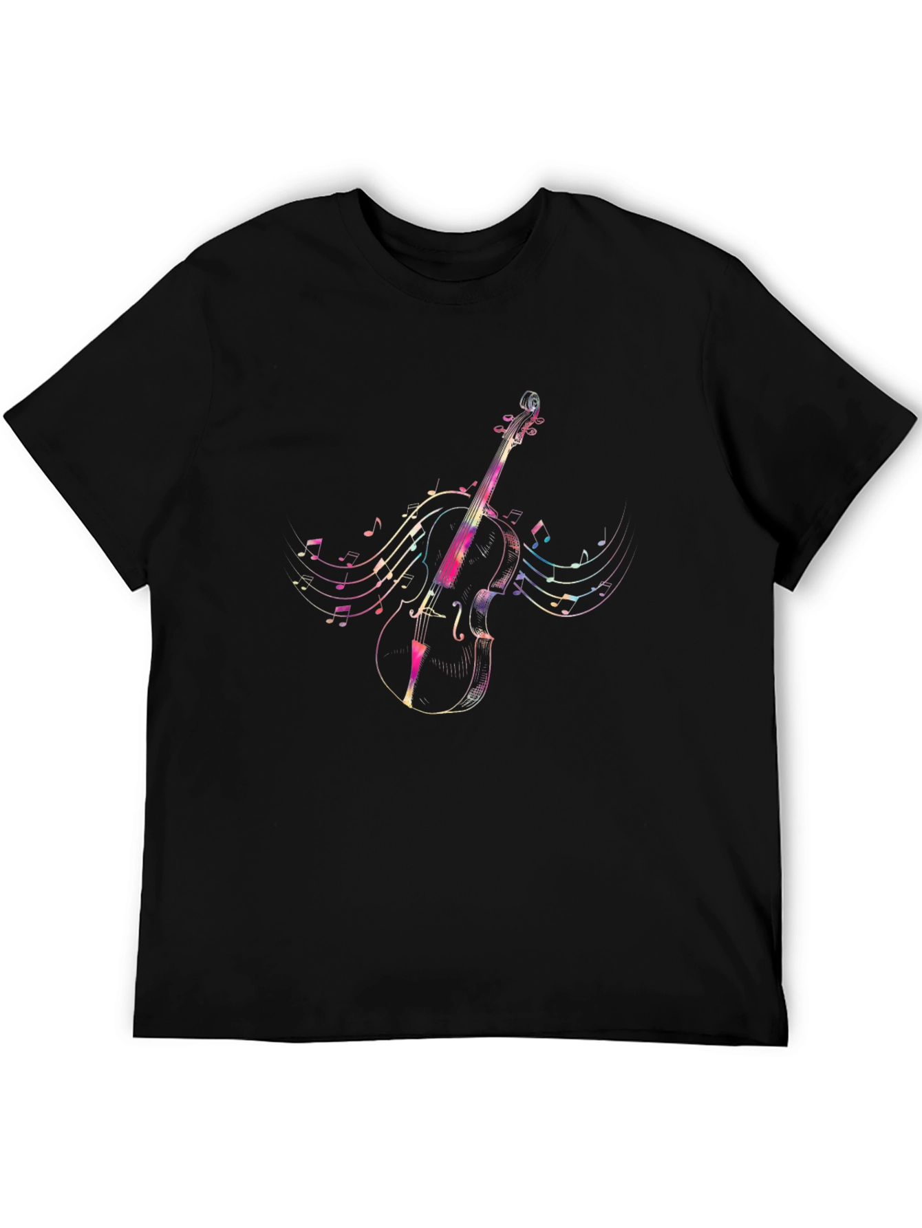 Musical Cello Graphic Tee - Mens Black T-Shirt