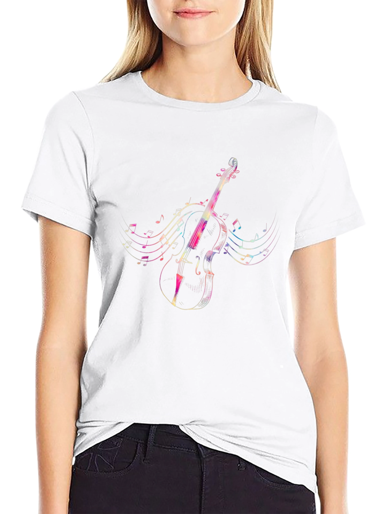 Musical Cello Graphic Tee - Mens Black T-Shirt
