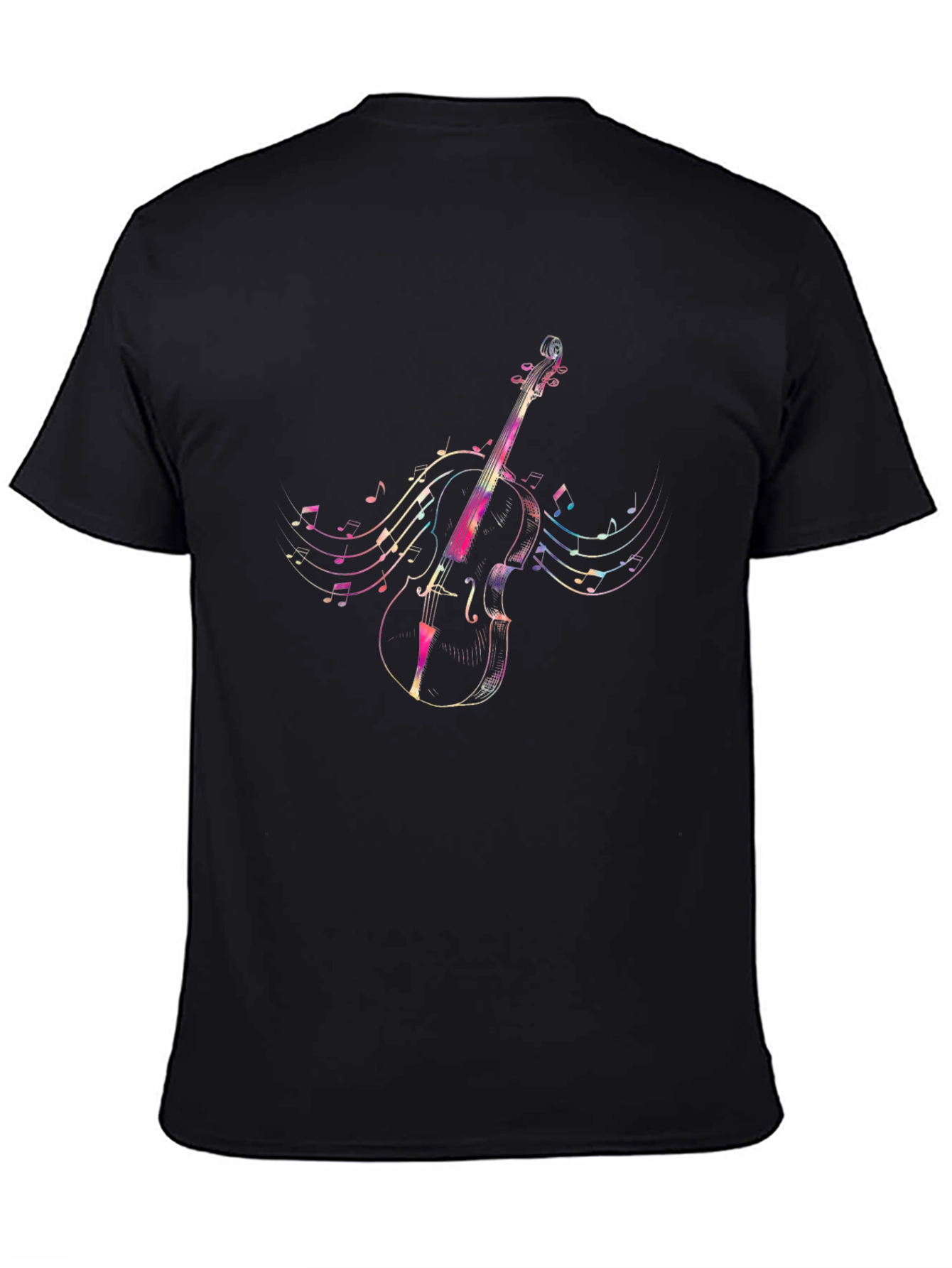 Musical Cello Graphic Tee - Mens Black T-Shirt
