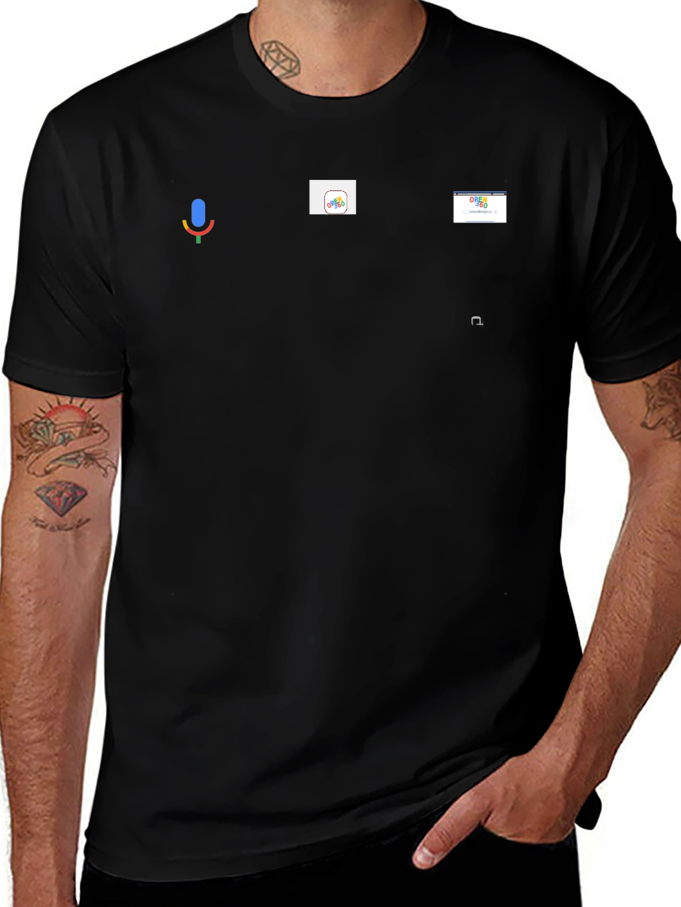 Black Google App Icons Graphic Tee