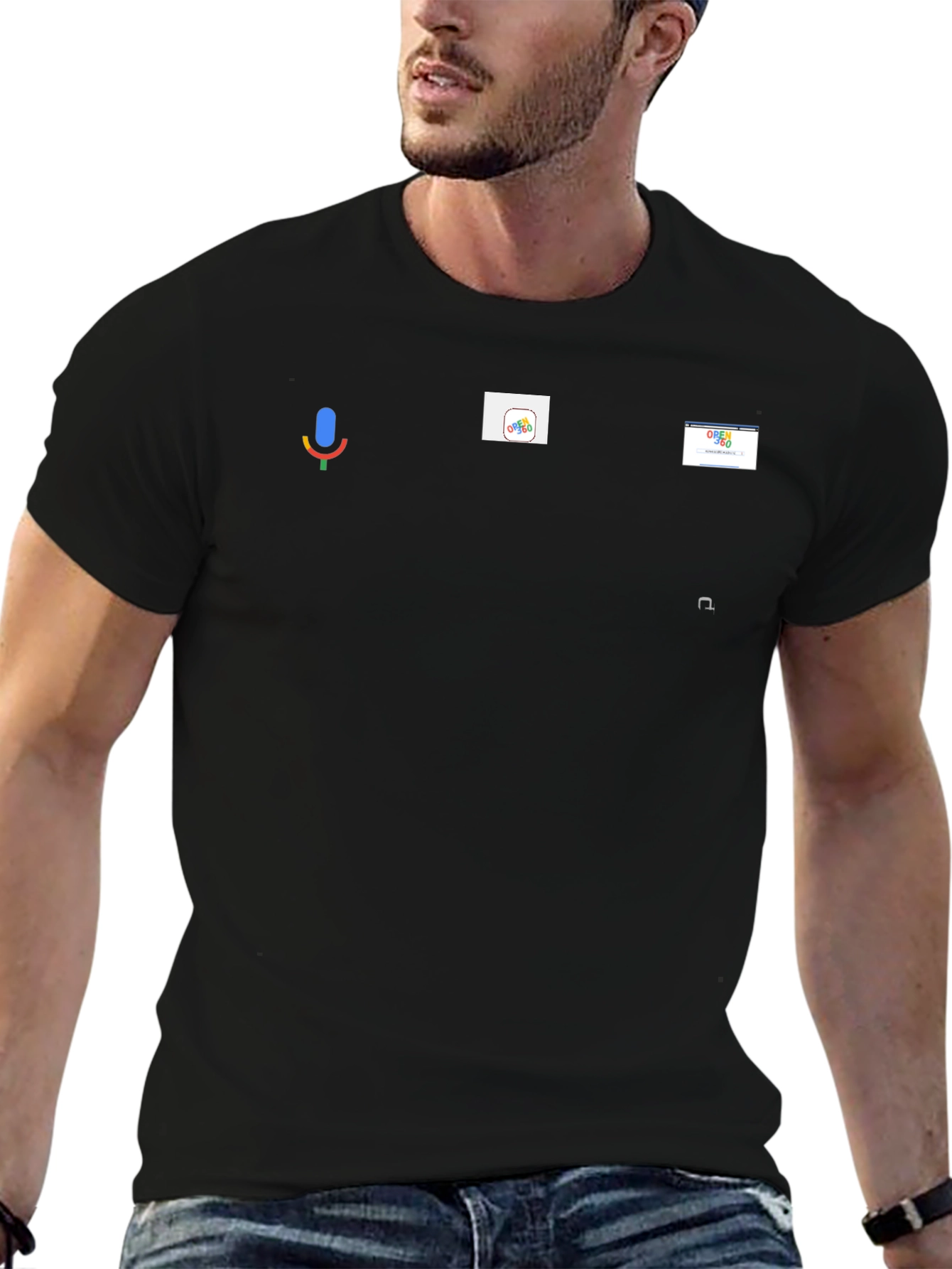Black Google App Icons Graphic Tee