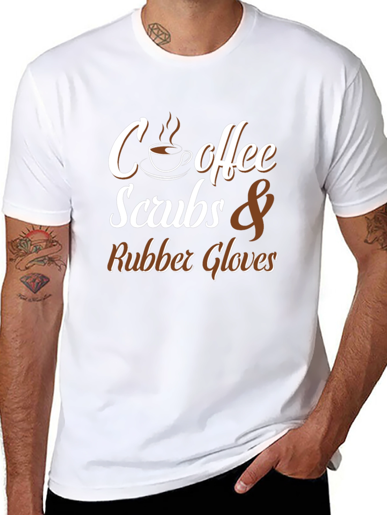 Coffee Scrubs & Rubber Gloves Graphic T-Shirt