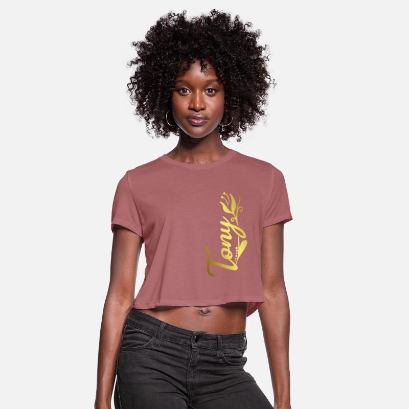 Tony Name Faux Gold Tulip Flourish