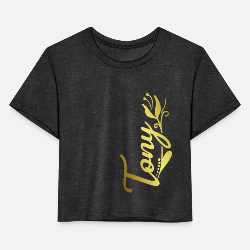 Tony Name Faux Gold Tulip Flourish