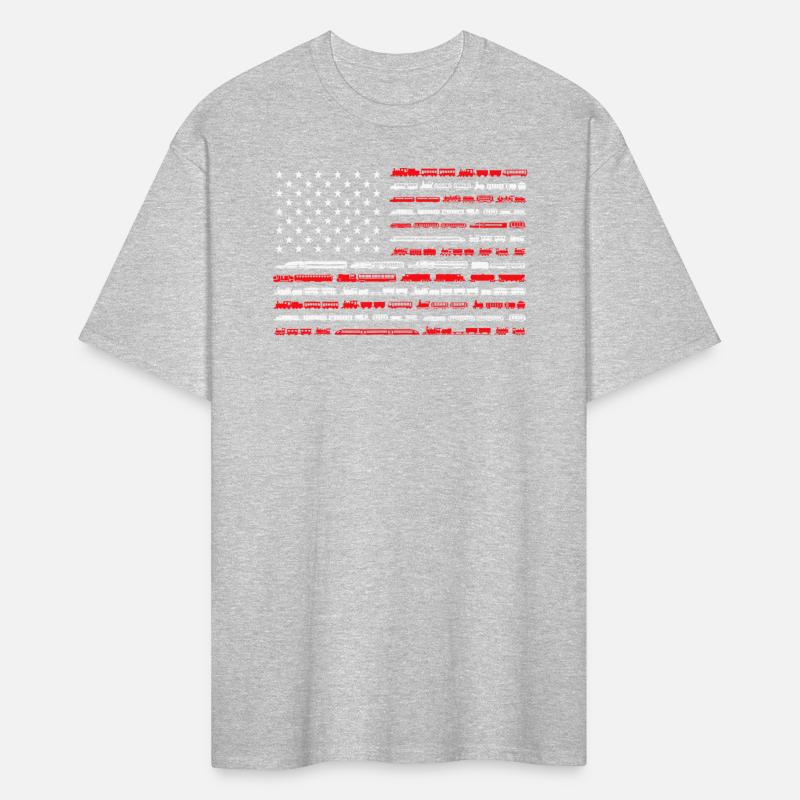 Train Railroad American Flag Locomotive