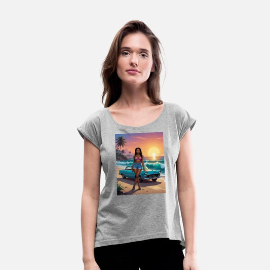 Tropical Sunset Beach Scene Dress Design