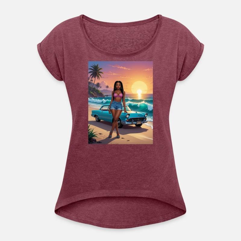 Tropical Sunset Beach Scene Dress Design