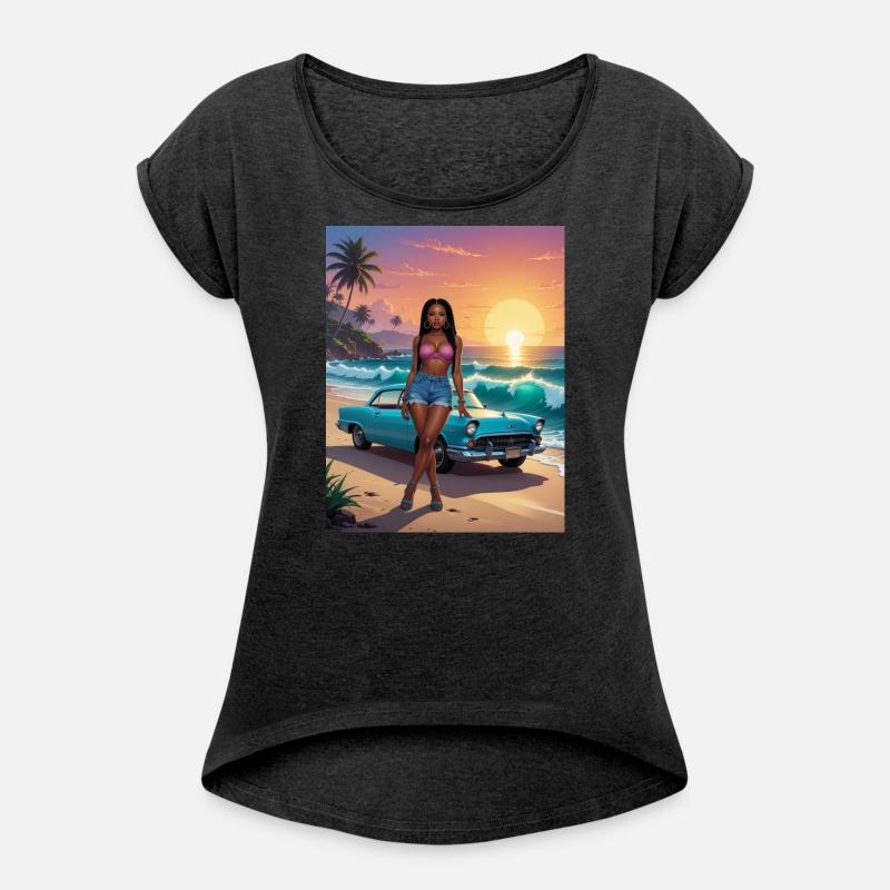 Tropical Sunset Beach Scene Dress Design