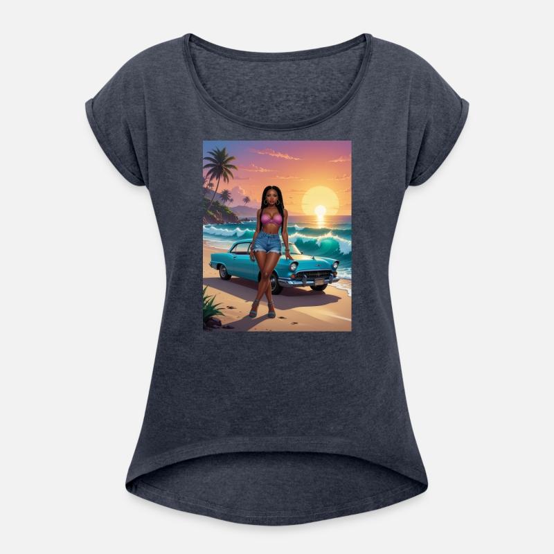 Tropical Sunset Beach Scene Dress Design