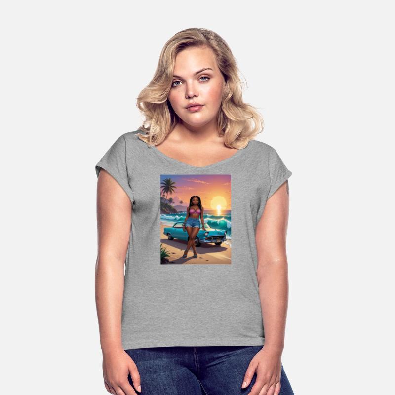 Tropical Sunset Beach Scene Dress Design