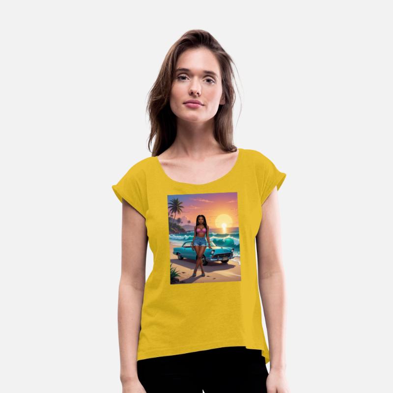 Tropical Sunset Beach Scene Dress Design
