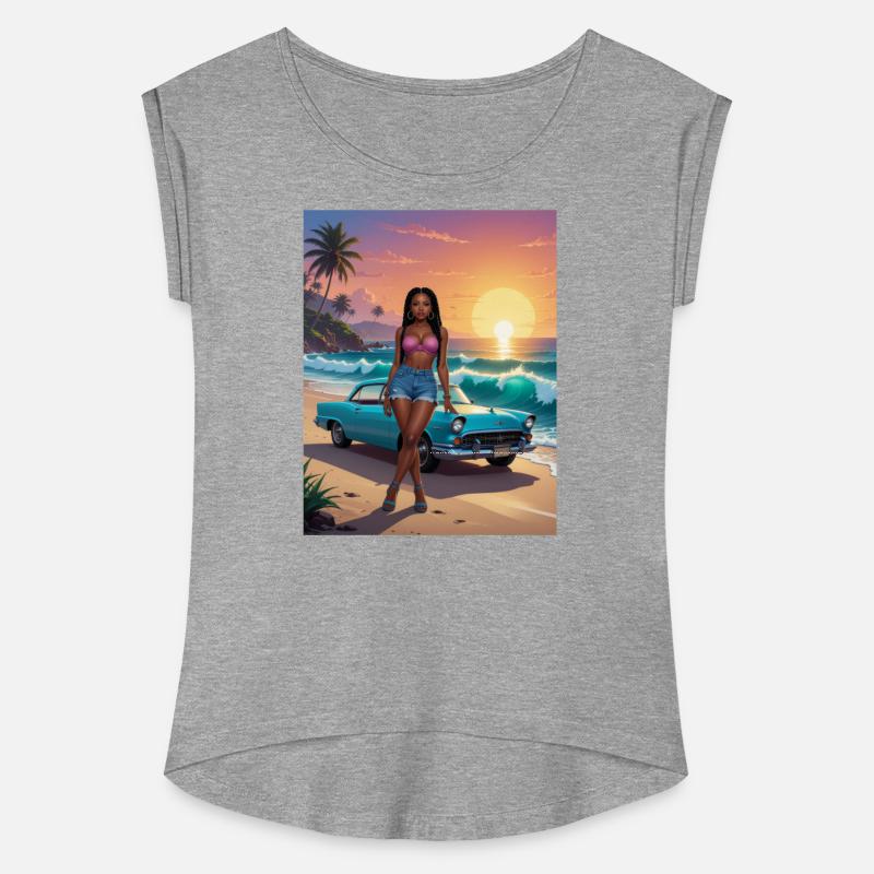 Tropical Sunset Beach Scene Dress Design
