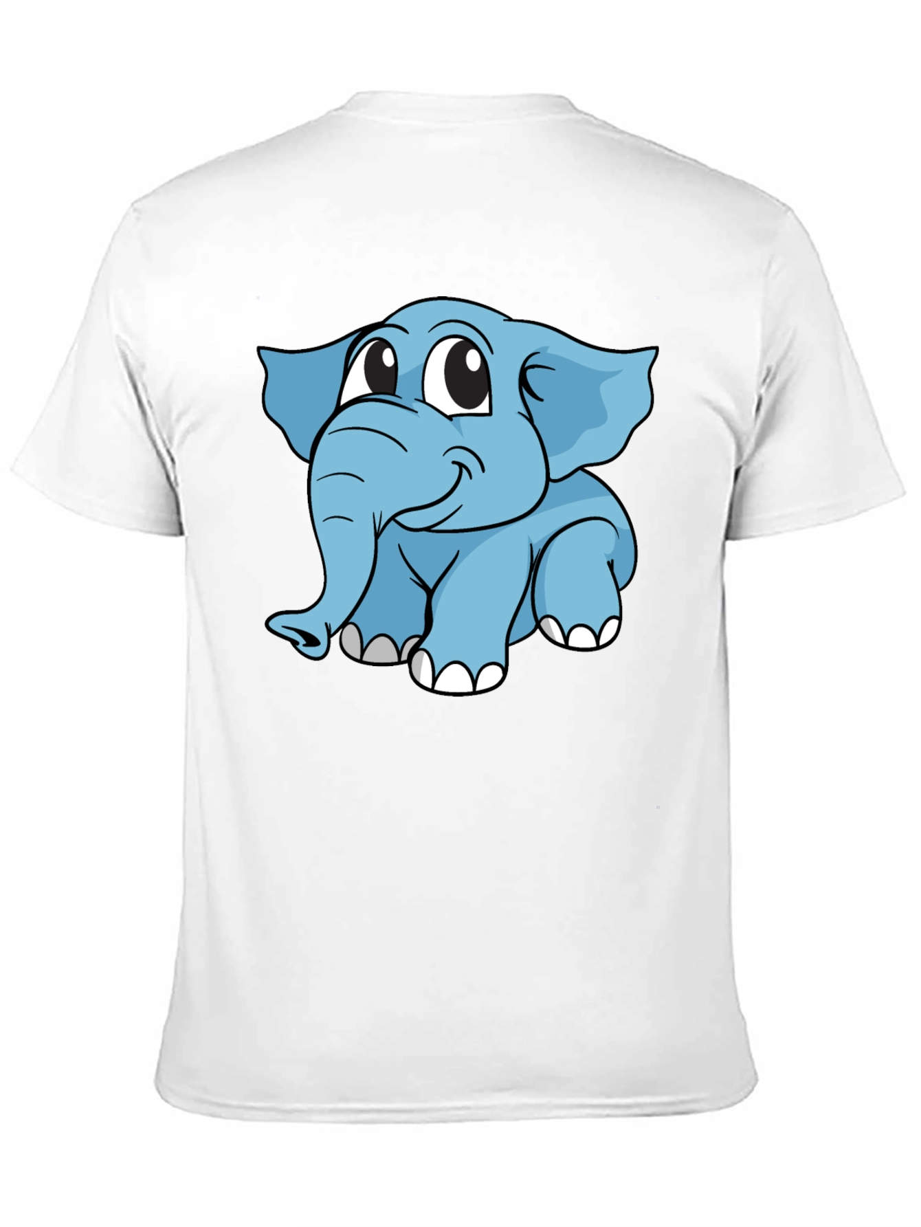 Cute Elephant Graphic T-Shirt - Black Cotton Blend