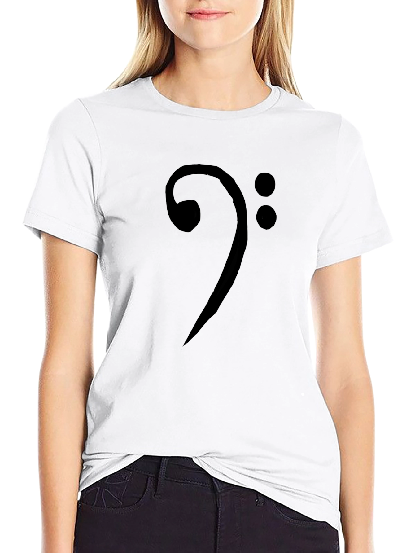 Bass Clef Black Graphic T-Shirt