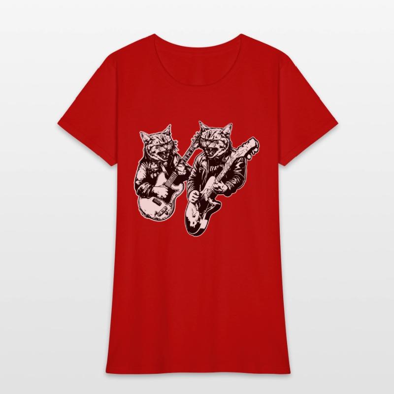 Two Cat Plays Guitar Instruments Rock Cute