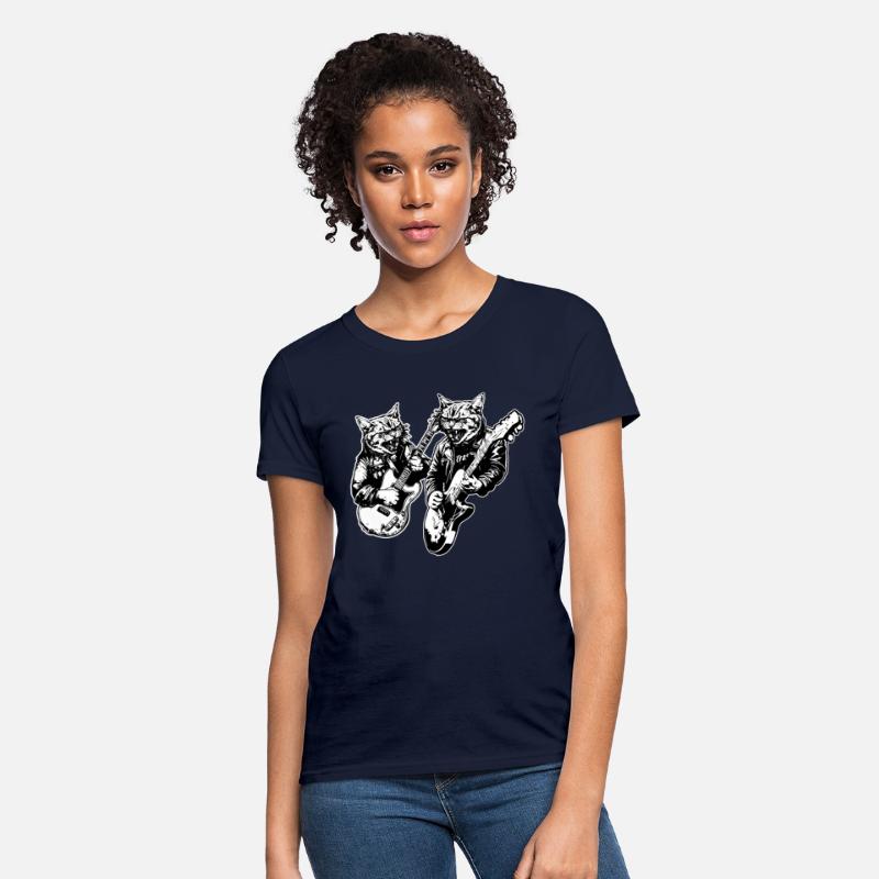 Two Cat Plays Guitar Instruments Rock Cute