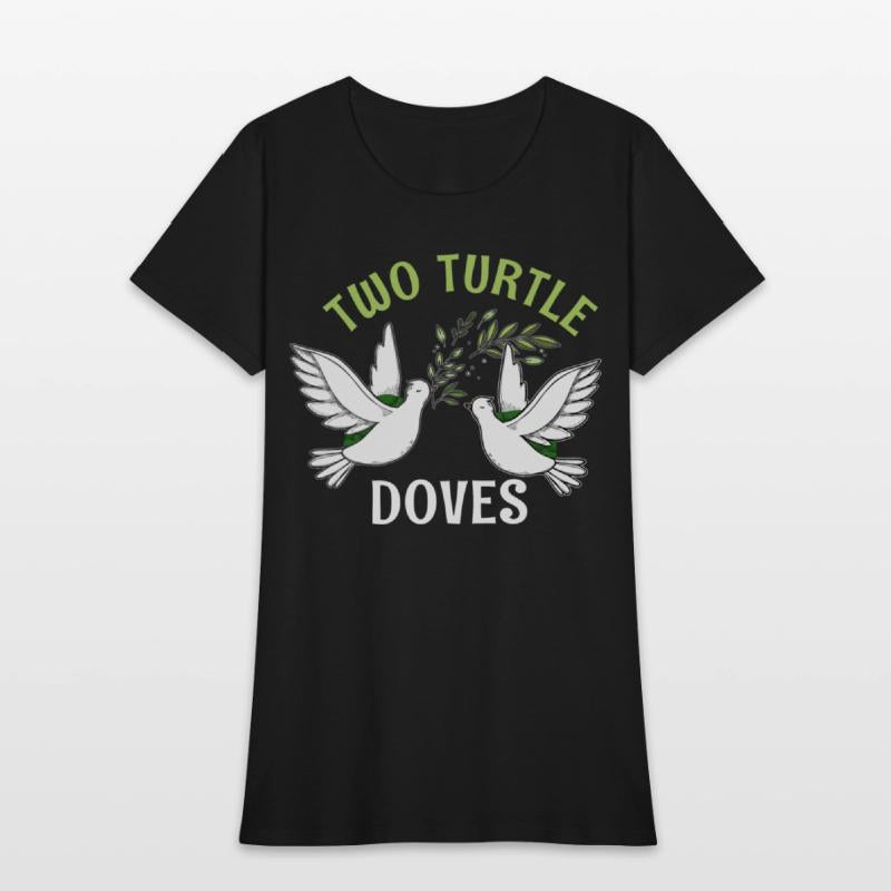 Two Turtle Dove Christmas Cute Birds Awesome