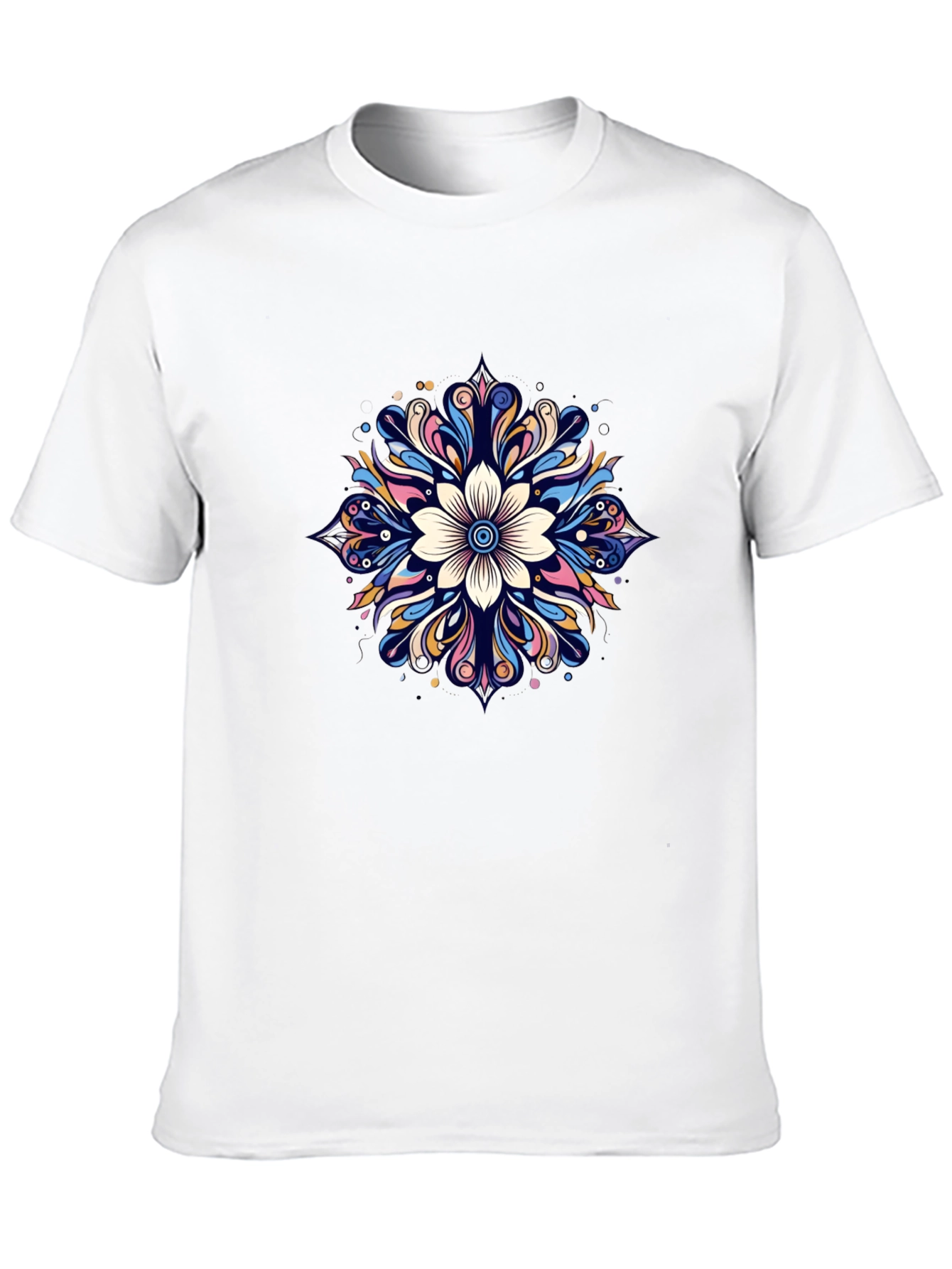 Floral Mandala Graphic Black T-Shirt