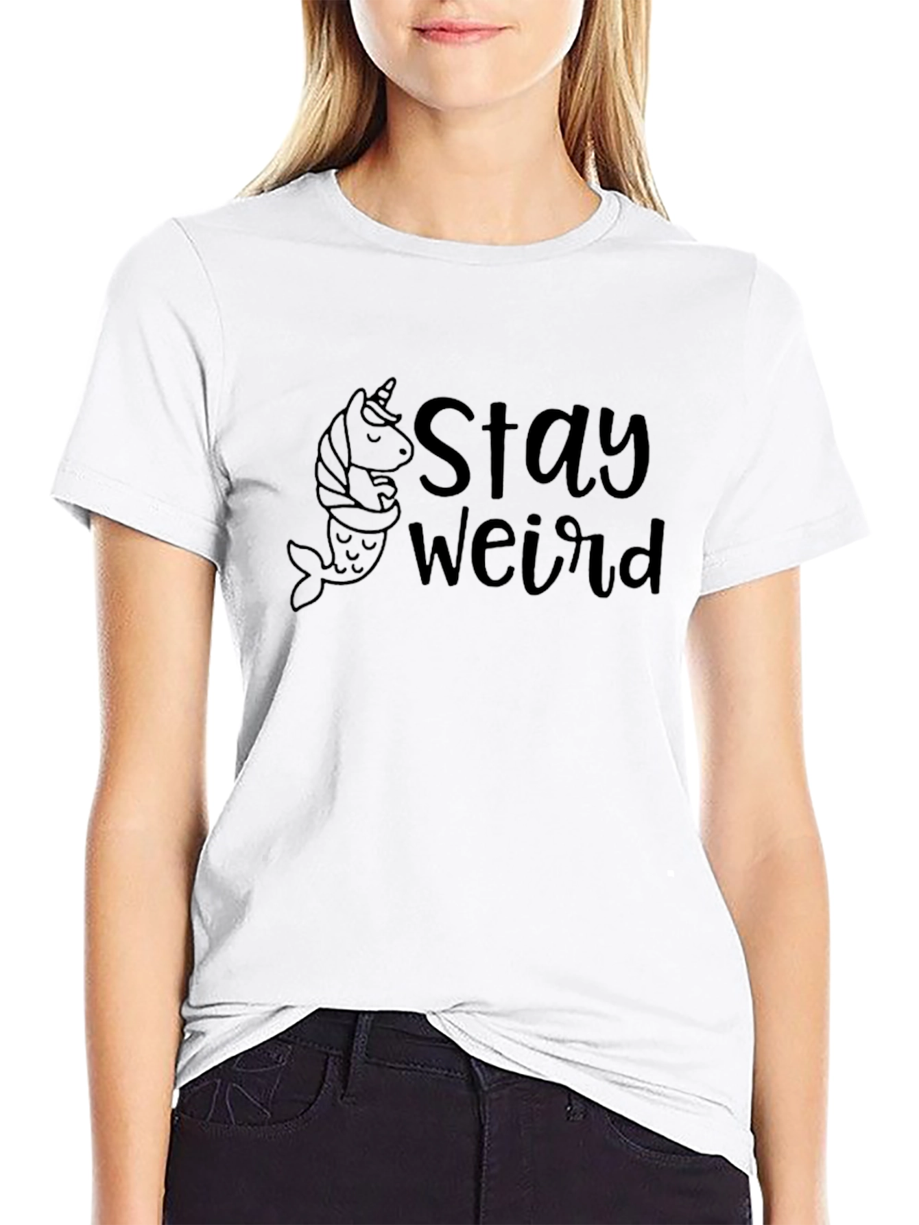 Stay Weird Unicorn Mermaid Graphic T-Shirt