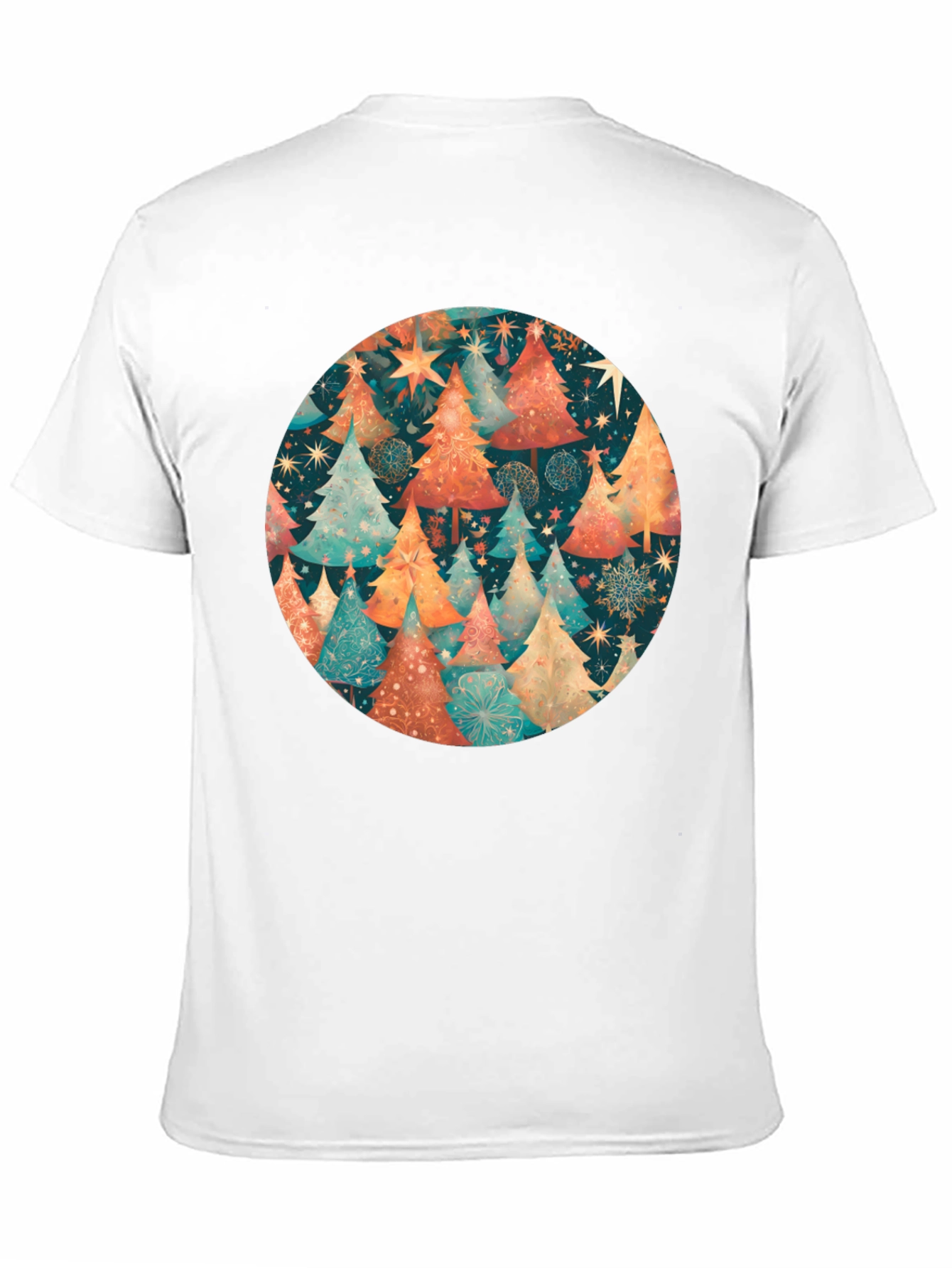 Festive Christmas Tree Circle Graphic Tee