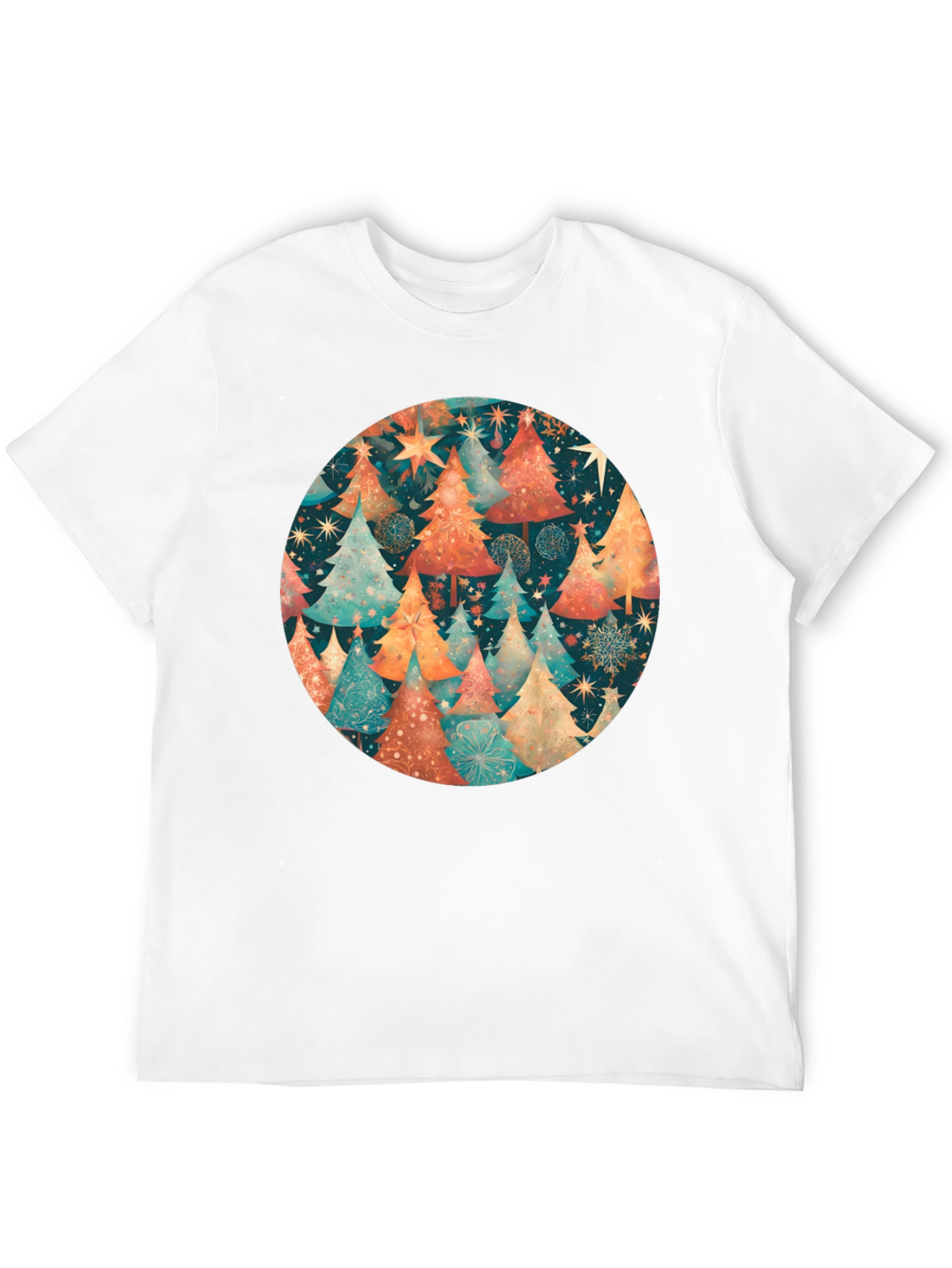 Festive Christmas Tree Circle Graphic Tee
