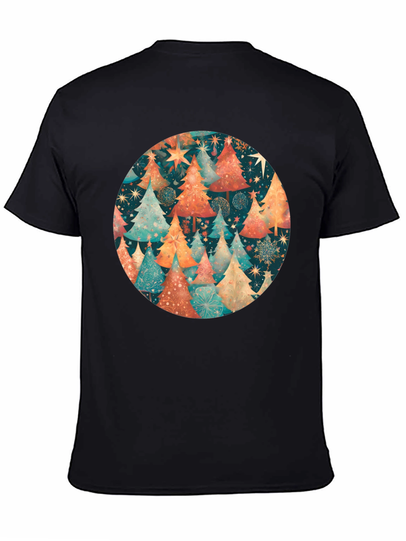 Festive Christmas Tree Circle Graphic Tee