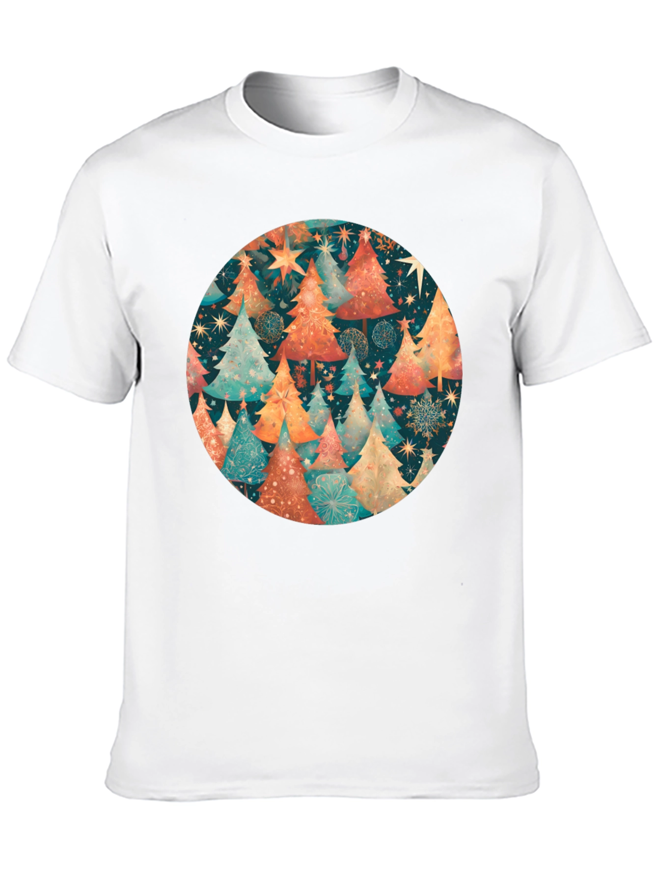 Festive Christmas Tree Circle Graphic Tee