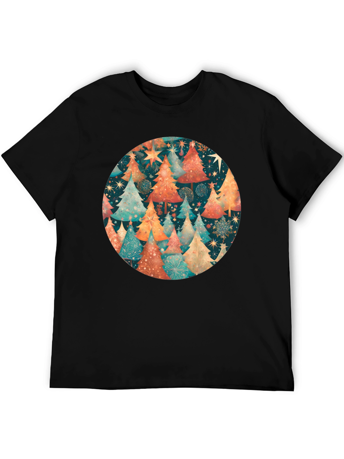 Festive Christmas Tree Circle Graphic Tee