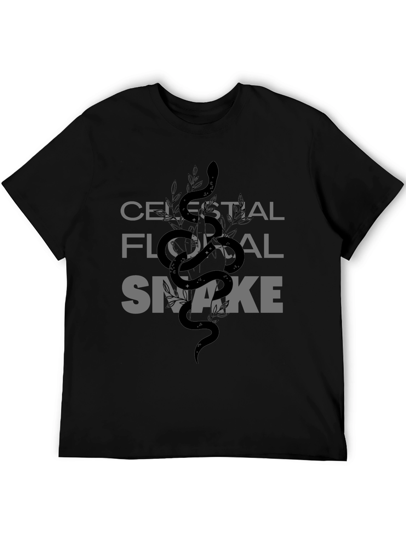 Celestial Floral Snake Graphic Tee